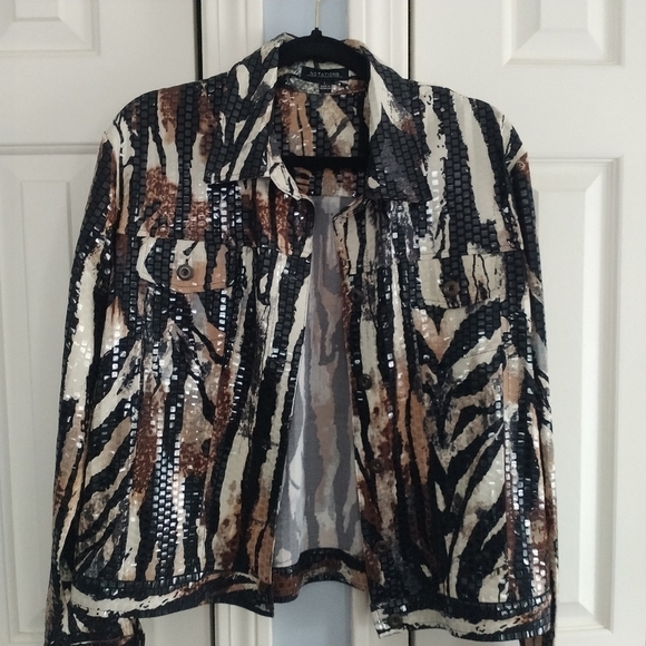 Notations Jackets & Blazers - Notations Jean Style Cowboy  Jacket w Clear Decorative Disks L